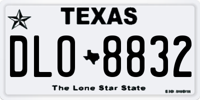 TX license plate DLO8832