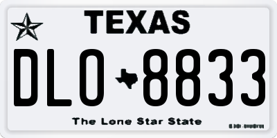 TX license plate DLO8833