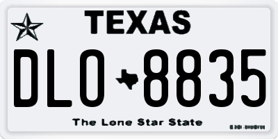 TX license plate DLO8835
