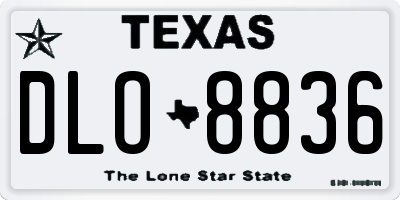 TX license plate DLO8836