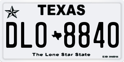 TX license plate DLO8840
