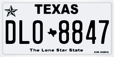 TX license plate DLO8847