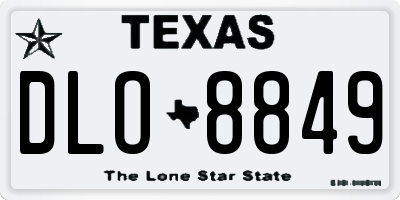TX license plate DLO8849