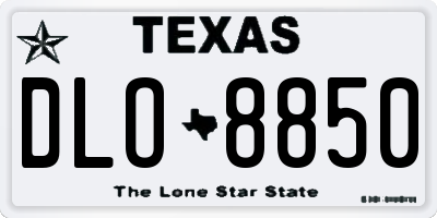 TX license plate DLO8850