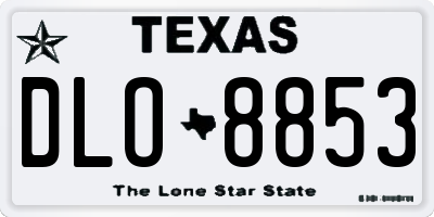 TX license plate DLO8853