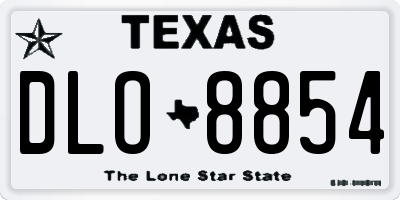 TX license plate DLO8854