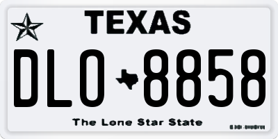 TX license plate DLO8858
