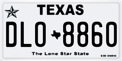 TX license plate DLO8860