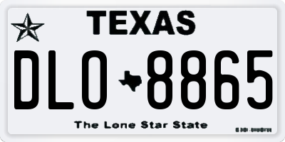 TX license plate DLO8865
