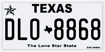 TX license plate DLO8868