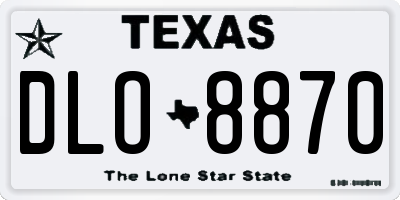 TX license plate DLO8870
