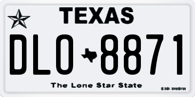 TX license plate DLO8871