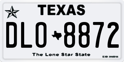 TX license plate DLO8872