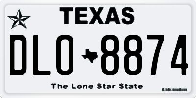 TX license plate DLO8874