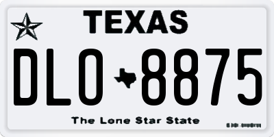 TX license plate DLO8875