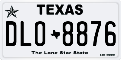 TX license plate DLO8876