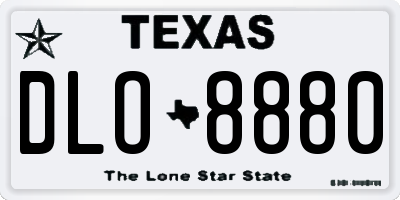 TX license plate DLO8880