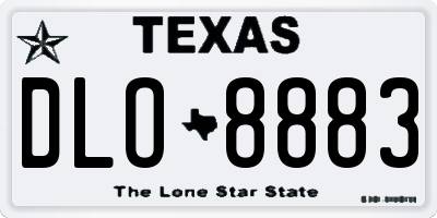 TX license plate DLO8883