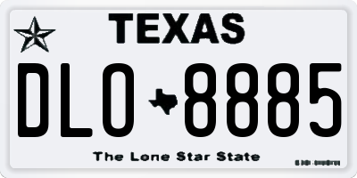 TX license plate DLO8885