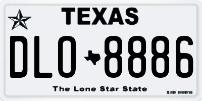 TX license plate DLO8886