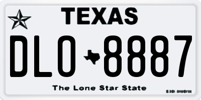 TX license plate DLO8887