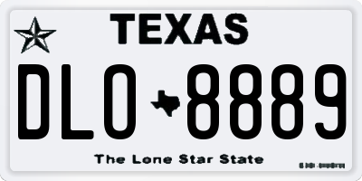 TX license plate DLO8889