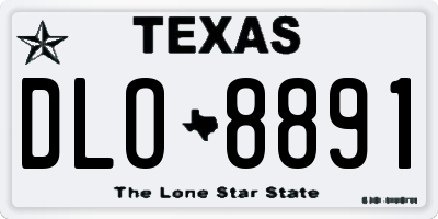 TX license plate DLO8891