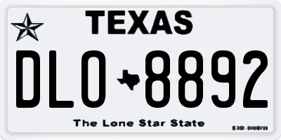 TX license plate DLO8892