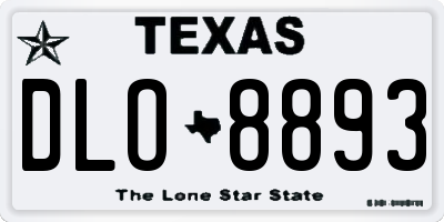 TX license plate DLO8893