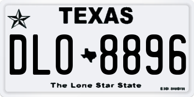 TX license plate DLO8896