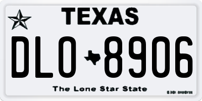 TX license plate DLO8906