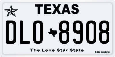 TX license plate DLO8908