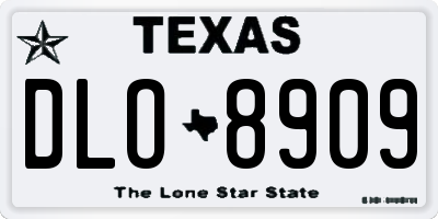 TX license plate DLO8909
