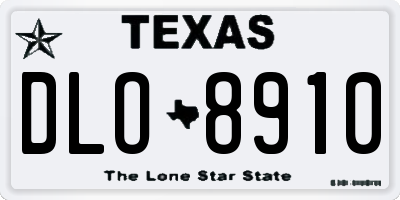 TX license plate DLO8910