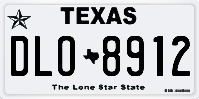 TX license plate DLO8912