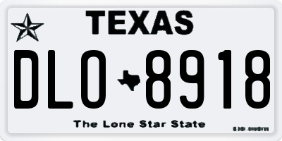 TX license plate DLO8918