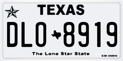 TX license plate DLO8919
