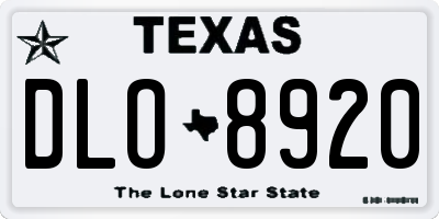 TX license plate DLO8920
