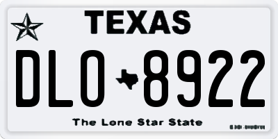 TX license plate DLO8922