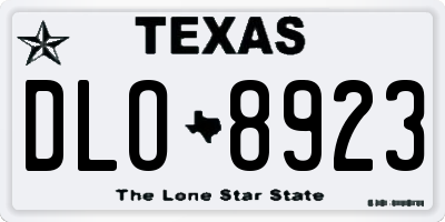 TX license plate DLO8923