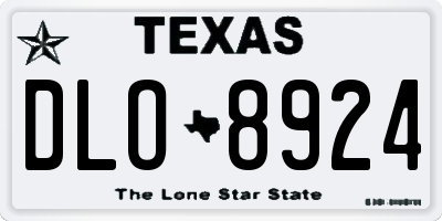 TX license plate DLO8924