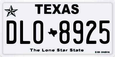 TX license plate DLO8925