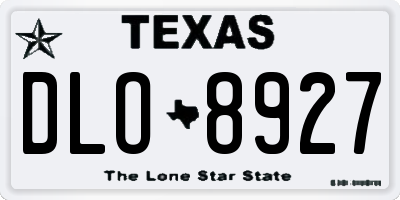 TX license plate DLO8927