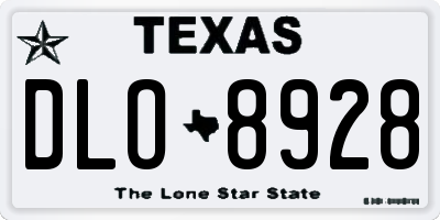 TX license plate DLO8928