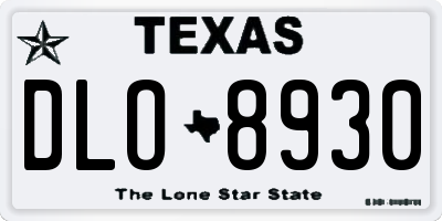 TX license plate DLO8930