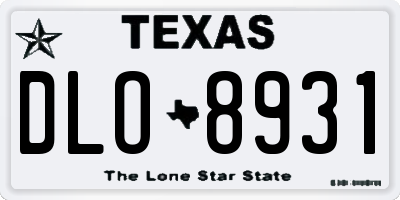 TX license plate DLO8931