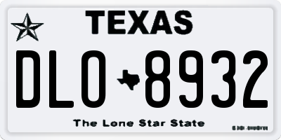 TX license plate DLO8932