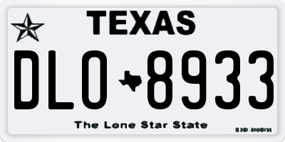 TX license plate DLO8933