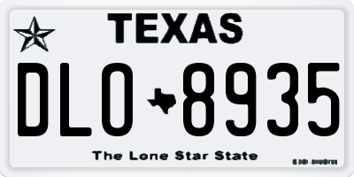 TX license plate DLO8935