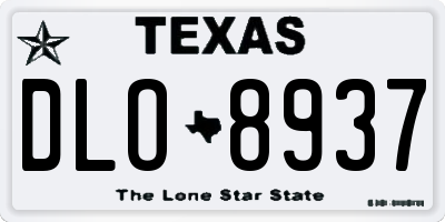 TX license plate DLO8937